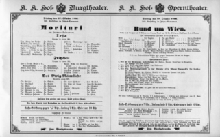 Theaterzettel (Oper und Burgtheater in Wien) 18961027 Seite: 1