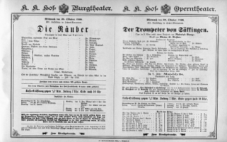 Theaterzettel (Oper und Burgtheater in Wien) 18961028 Seite: 1