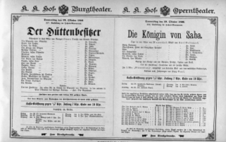 Theaterzettel (Oper und Burgtheater in Wien) 18961029 Seite: 1