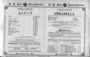 Theaterzettel (Oper und Burgtheater in Wien) 18961107 Seite: 1