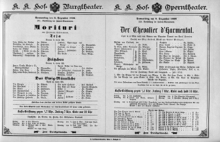 Theaterzettel (Oper und Burgtheater in Wien) 18961203 Seite: 1