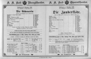 Theaterzettel (Oper und Burgtheater in Wien) 18961204 Seite: 1