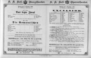 Theaterzettel (Oper und Burgtheater in Wien) 18961207 Seite: 1