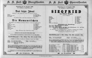 Theaterzettel (Oper und Burgtheater in Wien) 18961210 Seite: 1