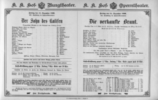 Theaterzettel (Oper und Burgtheater in Wien) 18961211 Seite: 1