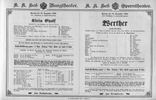 Theaterzettel (Oper und Burgtheater in Wien) 18961218 Seite: 1