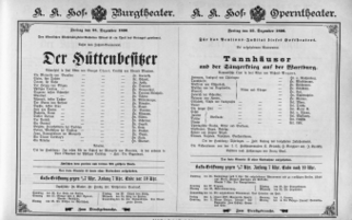 Theaterzettel (Oper und Burgtheater in Wien) 18961225 Seite: 1