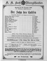 Theaterzettel (Oper und Burgtheater in Wien) 18961226 Seite: 1