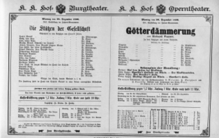 Theaterzettel (Oper und Burgtheater in Wien) 18961228 Seite: 1