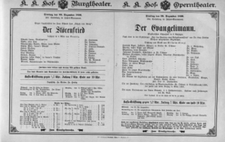 Theaterzettel (Oper und Burgtheater in Wien) 18961229 Seite: 1