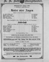 Theaterzettel (Oper und Burgtheater in Wien) 18970106 Seite: 1