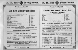 Theaterzettel (Oper und Burgtheater in Wien) 18970107 Seite: 1