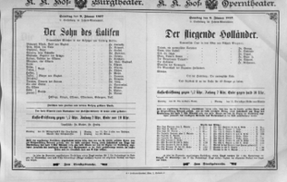 Theaterzettel (Oper und Burgtheater in Wien) 18970109 Seite: 1