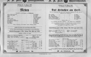 Theaterzettel (Oper und Burgtheater in Wien) 18970112 Seite: 1