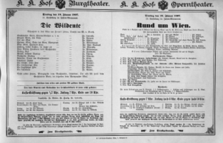 Theaterzettel (Oper und Burgtheater in Wien) 18970119 Seite: 1