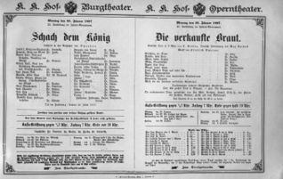 Theaterzettel (Oper und Burgtheater in Wien) 18970125 Seite: 1