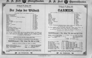 Theaterzettel (Oper und Burgtheater in Wien) 18970126 Seite: 1