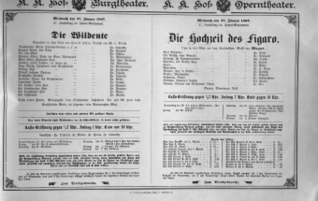 Theaterzettel (Oper und Burgtheater in Wien) 18970127 Seite: 1