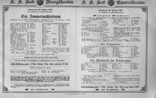 Theaterzettel (Oper und Burgtheater in Wien) 18970129 Seite: 1