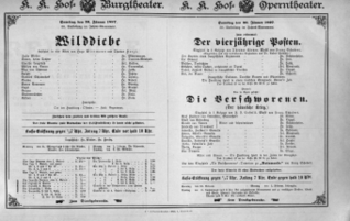 Theaterzettel (Oper und Burgtheater in Wien) 18970130 Seite: 1