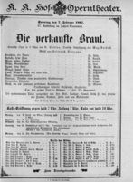 Theaterzettel (Oper und Burgtheater in Wien) 18970207 Seite: 1