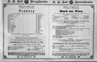 Theaterzettel (Oper und Burgtheater in Wien) 18970208 Seite: 1