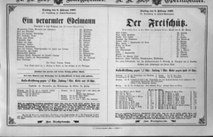 Theaterzettel (Oper und Burgtheater in Wien) 18970209 Seite: 1