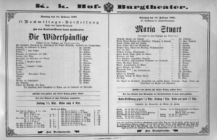 Theaterzettel (Oper und Burgtheater in Wien) 18970214 Seite: 1