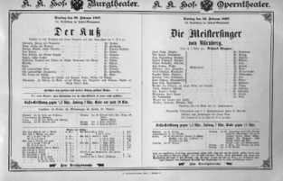 Theaterzettel (Oper und Burgtheater in Wien) 18970223 Seite: 1