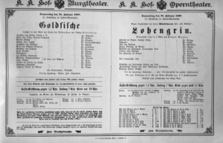 Theaterzettel (Oper und Burgtheater in Wien) 18970225 Seite: 1