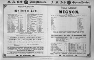Theaterzettel (Oper und Burgtheater in Wien) 18970227 Seite: 1