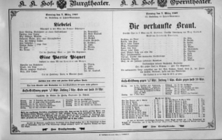 Theaterzettel (Oper und Burgtheater in Wien) 18970307 Seite: 1