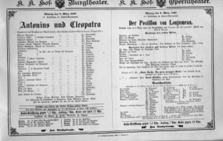 Theaterzettel (Oper und Burgtheater in Wien) 18970308 Seite: 1
