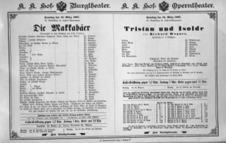 Theaterzettel (Oper und Burgtheater in Wien) 18970313 Seite: 1