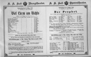 Theaterzettel (Oper und Burgtheater in Wien) 18970318 Seite: 1