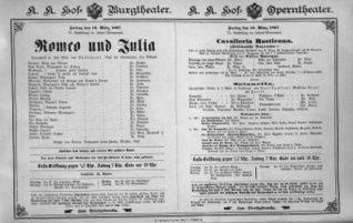 Theaterzettel (Oper und Burgtheater in Wien) 18970319 Seite: 1