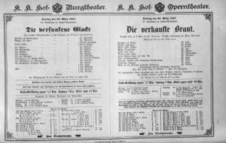 Theaterzettel (Oper und Burgtheater in Wien) 18970330 Seite: 1