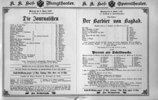 Theaterzettel (Oper und Burgtheater in Wien) 18970405 Seite: 1