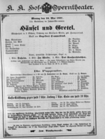 Theaterzettel (Oper und Burgtheater in Wien) 18970510 Seite: 1