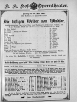 Theaterzettel (Oper und Burgtheater in Wien) 18970514 Seite: 1