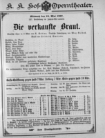 Theaterzettel (Oper und Burgtheater in Wien) 18970519 Seite: 1