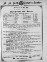 Theaterzettel (Oper und Burgtheater in Wien) 18970525 Seite: 1