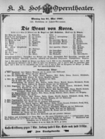 Theaterzettel (Oper und Burgtheater in Wien) 18970531 Seite: 1