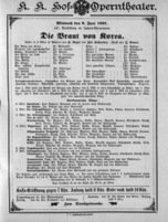 Theaterzettel (Oper und Burgtheater in Wien) 18970609 Seite: 1