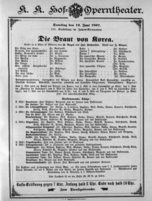 Theaterzettel (Oper und Burgtheater in Wien) 18970612 Seite: 1
