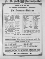 Theaterzettel (Oper und Burgtheater in Wien) 18970620 Seite: 1