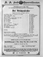 Theaterzettel (Oper und Burgtheater in Wien) 18970624 Seite: 1