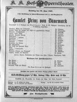 Theaterzettel (Oper und Burgtheater in Wien) 18970626 Seite: 1