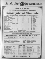 Theaterzettel (Oper und Burgtheater in Wien) 18970628 Seite: 1