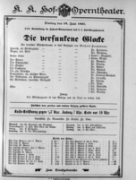 Theaterzettel (Oper und Burgtheater in Wien) 18970629 Seite: 1
